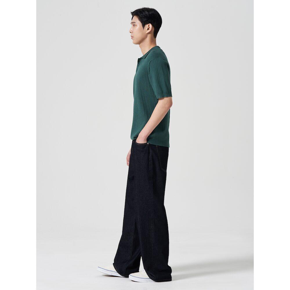 8seconds Wide Ribbed Collar Short Sleeve Knit Green (424751Ly3M)