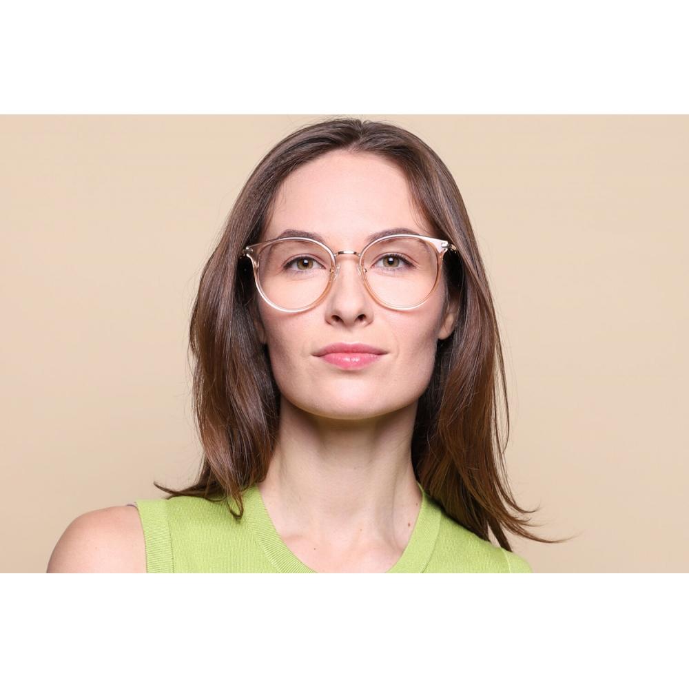 Full Rim Oval Transparent Brown Rose Gold Smartbuy Collection Tronte Mtr 97e Fashion Unisex Eyeglasses