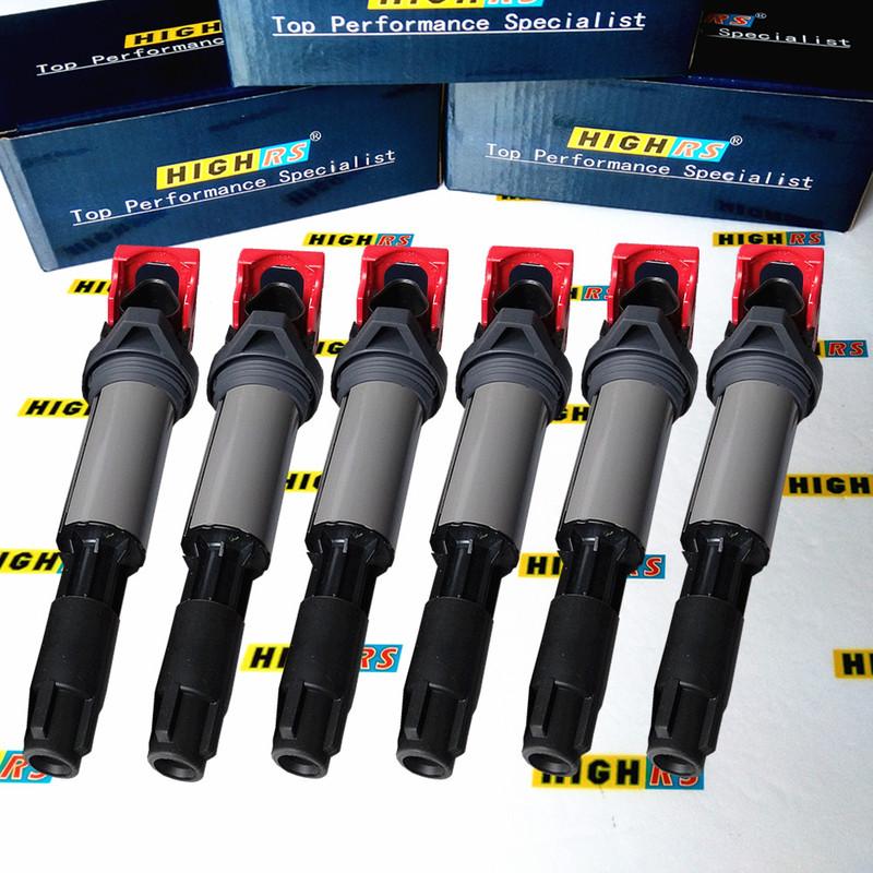 

Set of 6 UPGRADE PERFORMANCE ignition coils for BMW E39 E46 E53 E60 E63 2.5L 3.0L 3.2L L6 325i 330i 525i 530i 528i 535i Z4 Z3 X3