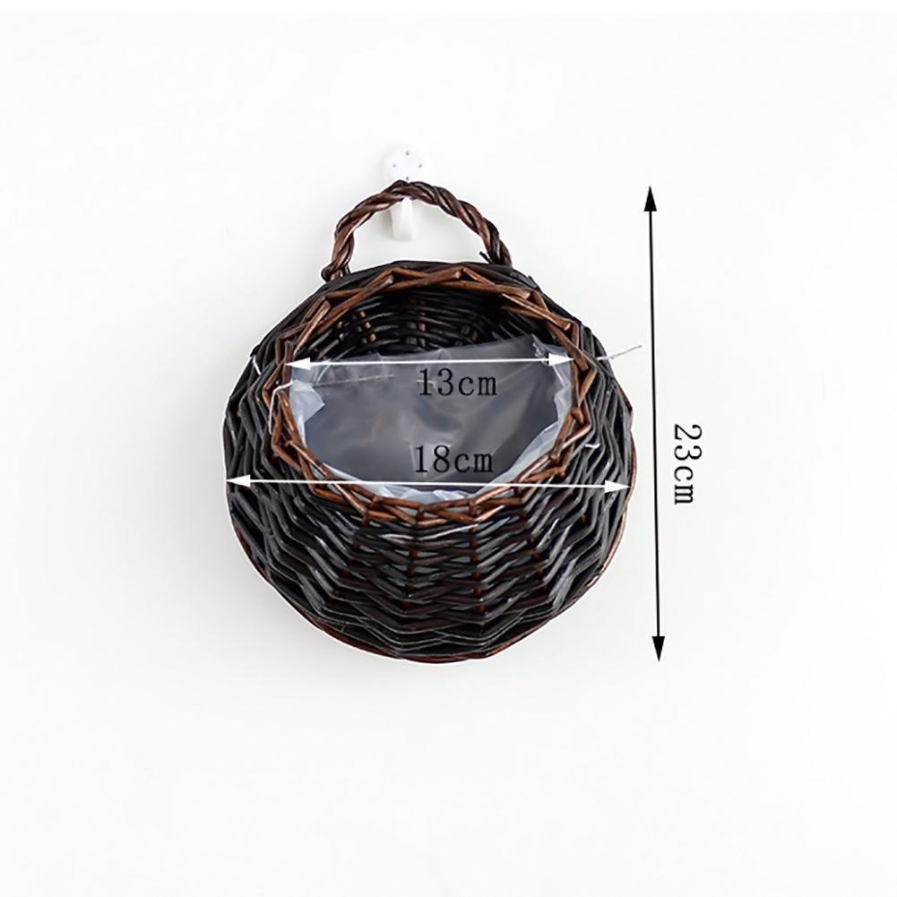 Handmade Wicker Rattan Basket Nest Flower Pot Planter Hanging Vase Container