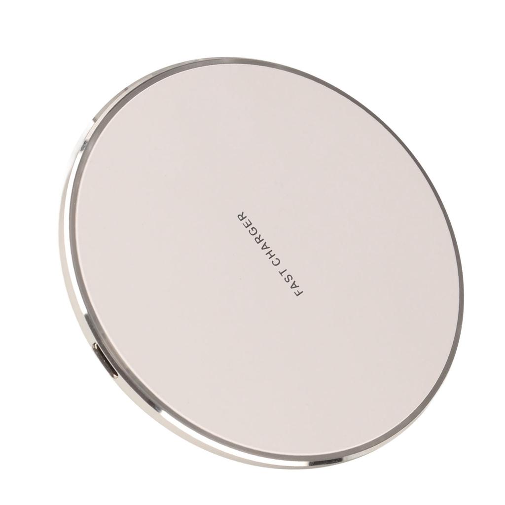 Wireless Charger Fast Wireless Charging Pad QI Round Charging Mat for PHONE for Android Silver