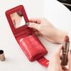 Women's Portable Travel Makeup Bag with Mirror – Mini Fashion Lipstick Storage Pouch