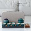 Outdoor camping kung fu teapot retro Jiangshan travel portable cover bowl set business annual meeting