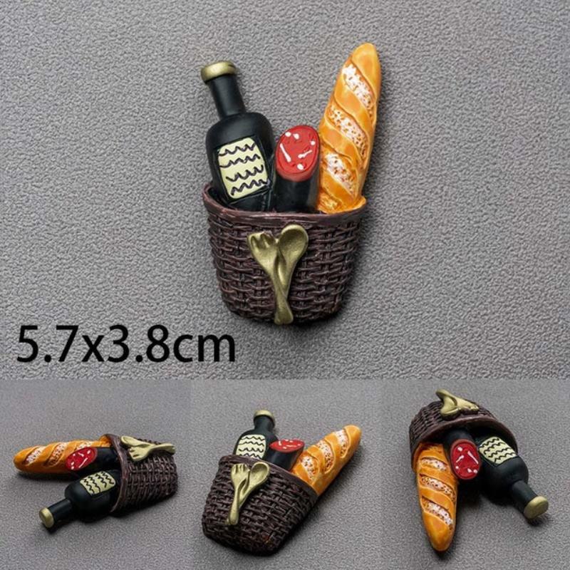 Refrigerator Magnetic Stickers Artificial Foods Fridge Magnets Cute Kitchen Decor Kawaii Home Decor Magnetic Stickers for Home