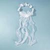 White Bridal Veil Mesh Flower Wreath Portable Marriage Headwear  Outdoor Wedding Guest