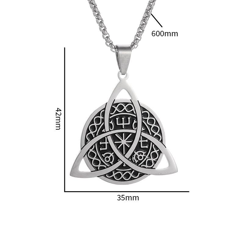 Nordic Viking Compass Stainless Steel Necklace Witch Men Legs Necklace Jewelry
