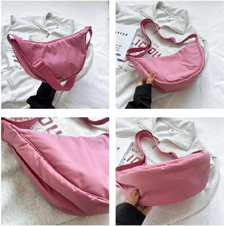 Simple Crossbody Bag for Women Nylon Shoulder Bag Dumpling Bag Satchel Bag