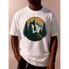 European Sizes Men'S Heavyweight T-Shirt - Suitable for All Seasons, Casual And Outdoor Activities Featuring a Mountain