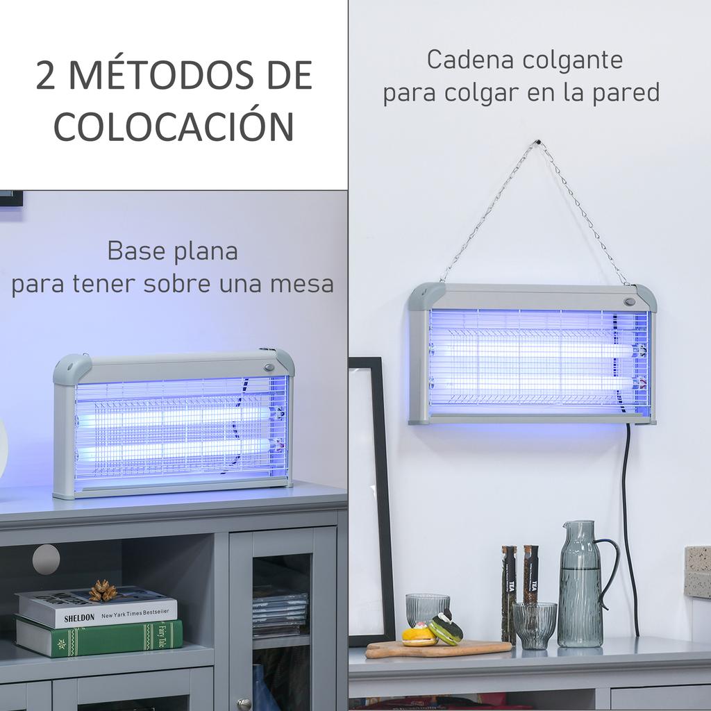 Mosquito Killer Lamp, Electric, 30 W, UV, 60 m² Coverage, 48.5 x 8.5 x 26.5 cm, Grey