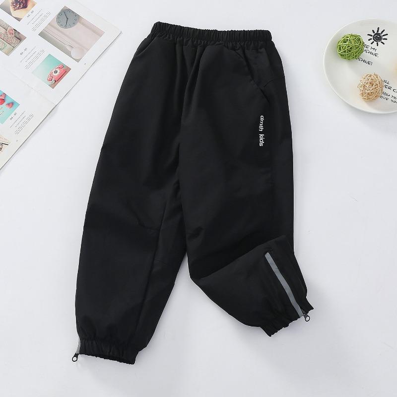 Boys Big Kids Loose Outdoor Windproof Solid Softshell Long Pants
