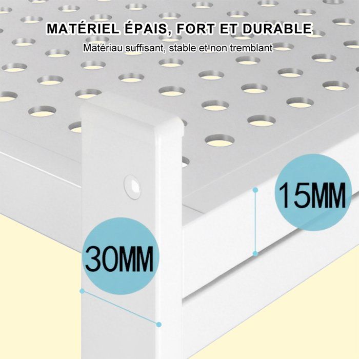 Bibliothèque - SEVENCOMFORT - 4 Niveaux - Métal - 163 cm - Blanc Moderne