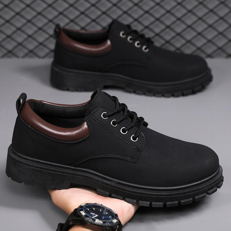2025 New Autumn Men's Shoes Platform Tooling Shoes Men's Retro Short Boots Casual Low-top Martin Boots Work Shoes Men