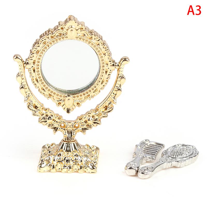1/12 Dollhouse Miniature Frame Accessories Furniture Miniature Mirror Wall Room Mirror Doll House Mirror