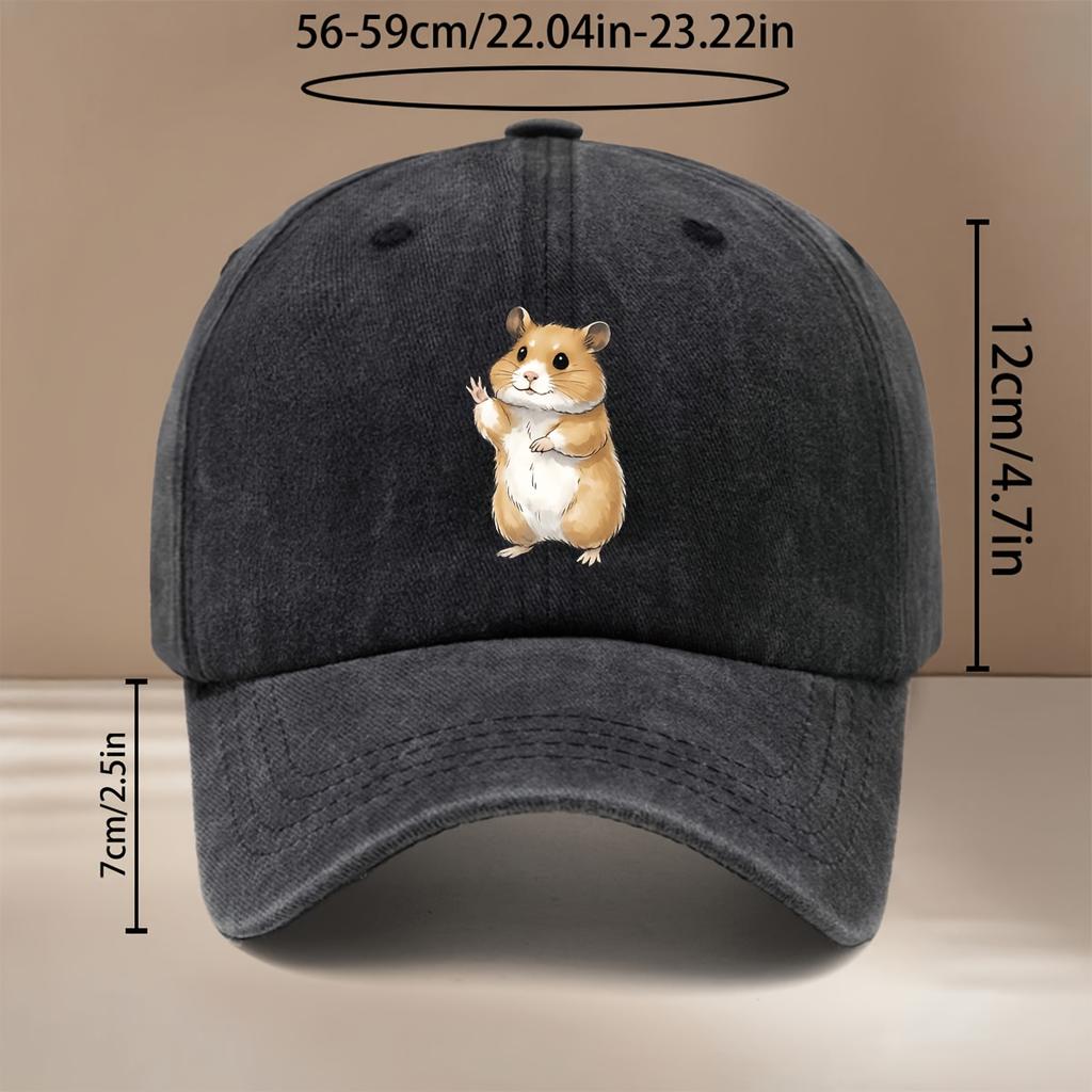 Hamster Muster Baseballkappe verstellbare Größe Schirmmütze Herren und Damen gleicher Stil einfache trendige Kappe mit gebogenem Schirm
