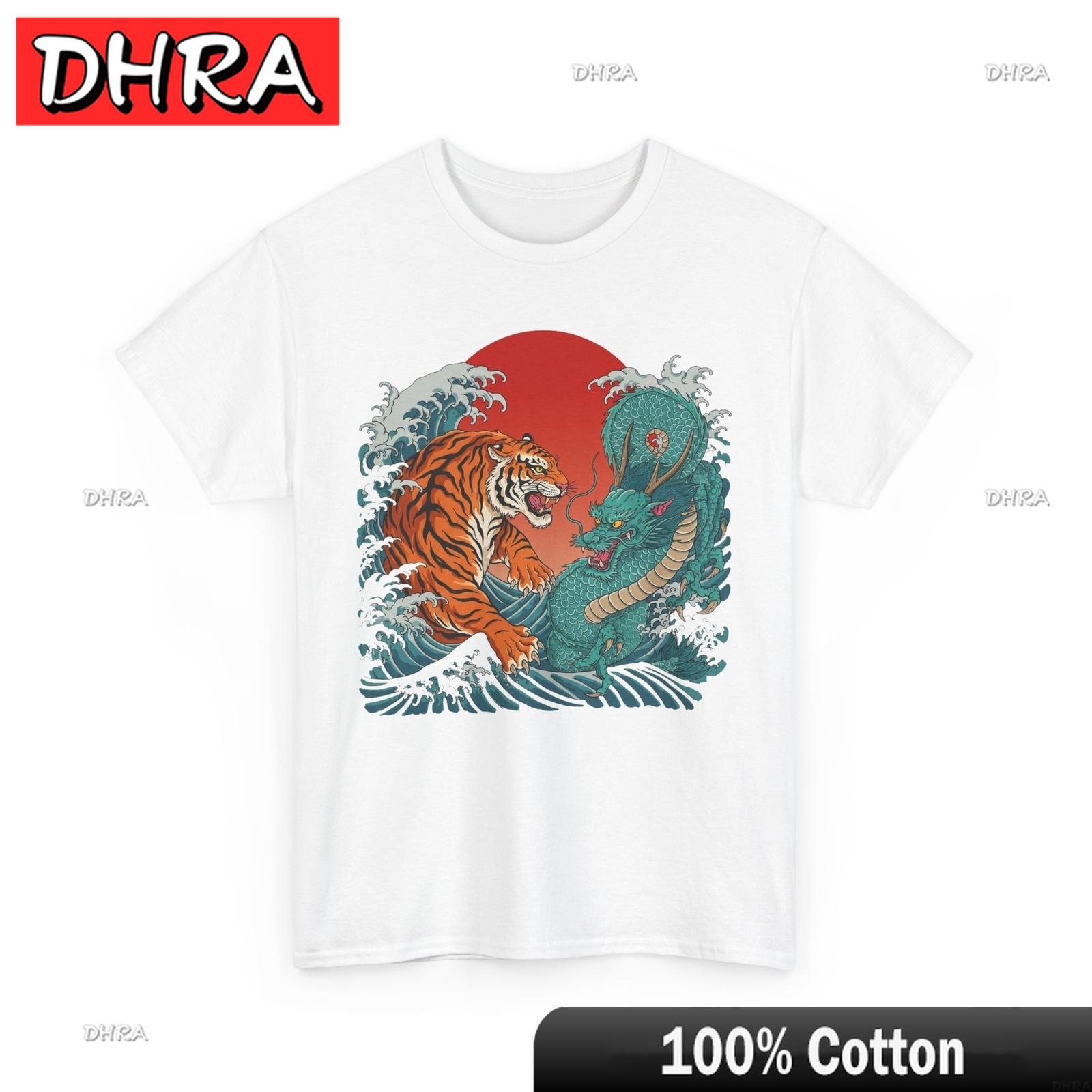 TIGER FIGHTING DRAGON JAPANESE TSHIRT DRAGON JAPANESE Shirt Comfy Aesthetic Tshirts Unique Casual Bold Tee Shirt No Rules S