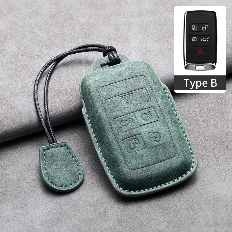 Leather Car Key Case Cover Holder Shell Keychain for Land Rover Range Rover Sport Discovery 3 4 Elander 2 Evoque Accessories