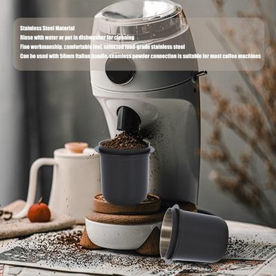 Stainless Steel Dosing Cup Hands Free Design 150ml Capacity Coffee Dosing Cup Black Gray Universal Inverted Espresso Dosing Cup