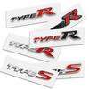 FIQ1 3D Metal Types Type S R Logo Letters Car Trunk Badge Decal For Honda S Fit City Civic Accord CRV HRV Emblem Sticker Accessories