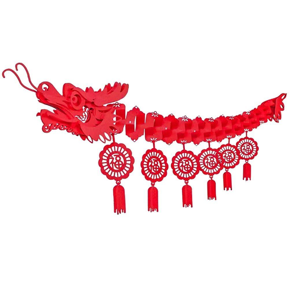 Chinese New Year Lunar Year Banner Spring Festival Garland Wall Hanging Hollow Pennant Party Decor