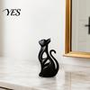 Desktop Cat Decor 3D Printed Hollow Figurine, Modern Abstract Sitting Kitten Statue, Artistic Design Animal Sculpture for Home Decoration, Gift Lovers