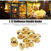 JTLB 8pcs 1:12 Scale Miniature Round Head Pull Handle Metal Simple Dollhouse Door Handle Knobs (Golden)