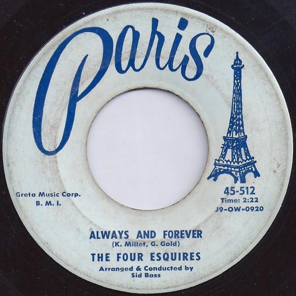 

7inch Record FOUR ESQUIRES - Always And Forever 45512 Paris 1958 US Rock Used