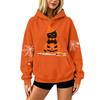 Women's Halloween Print Drop Shoulder Hoodie Loose Fit Casual Pullover