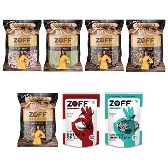 

Набор Zoff Бирьяни-Е-Бахар - Упаковка из 7 | Экзотические смеси специй, Без добавления красителей или консервантов, Чистый | Вес нетто 425г