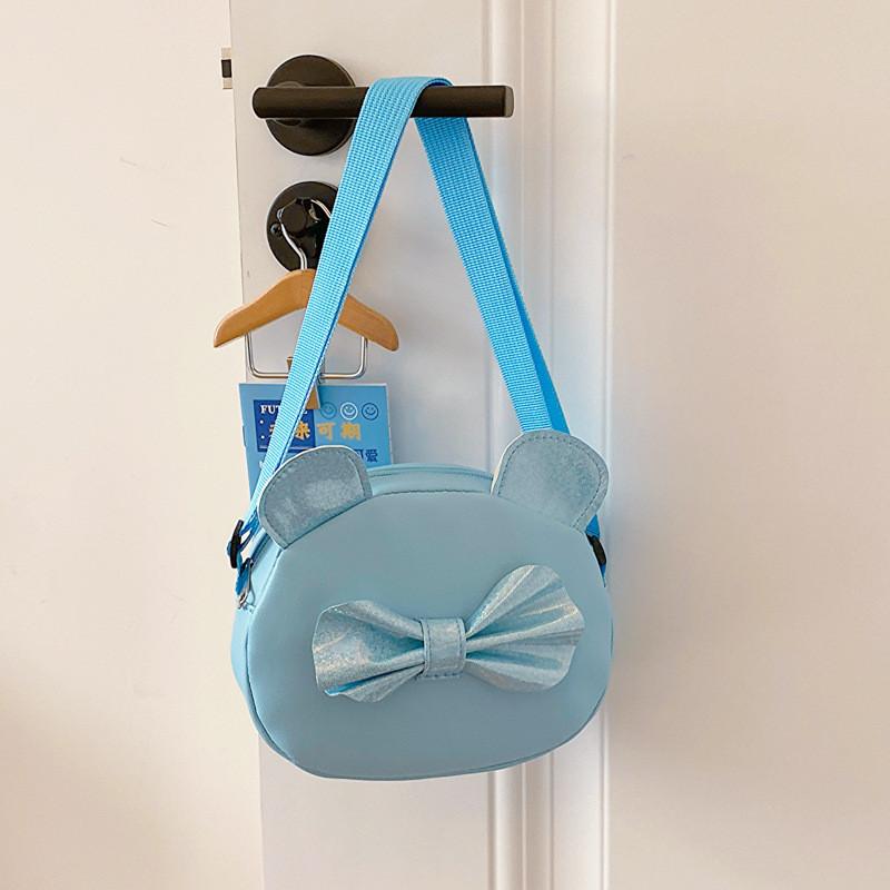 Single Shoulder Childrens Bag Shining Bow Designble For Girls Daily Purse Casual