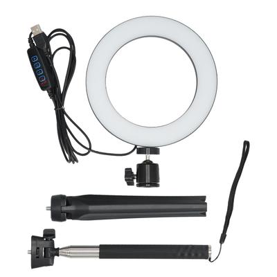 LED Selfie Fülllicht Tragbare LED Ringleuchte 3 Modi Einstellbar mit Stativ für Make-up Video Live USB Betrieben
