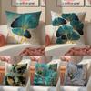 Oil Painting Floral Elegant Cushion Cover Linen Pillowcase Cover Soft Decor for Sofa Home Room