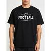 European Sizes Men's T-shirt, Soccer Design, Player Silhouette with FOOTBALL Letters, Casual Round Neck Short Sleeved T-shirt