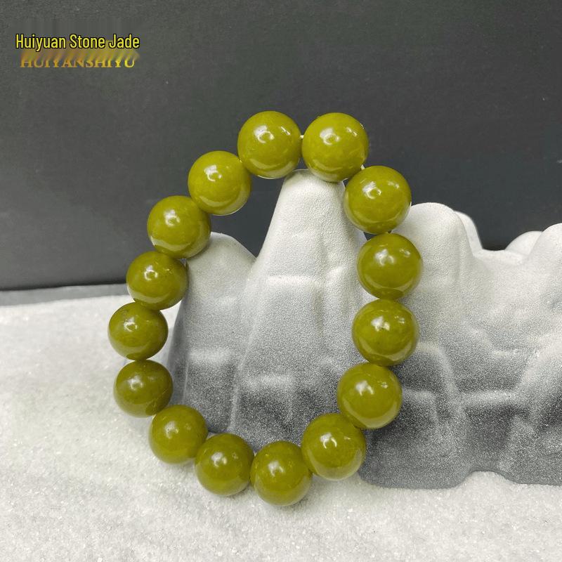Liaoning Avocado Jade Mala Bracelet Necklace Set