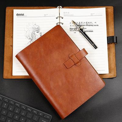 Retro Soft Leather A5 Loose-leaf Notebook - Custom Logo Business Diary and Travel Journal
