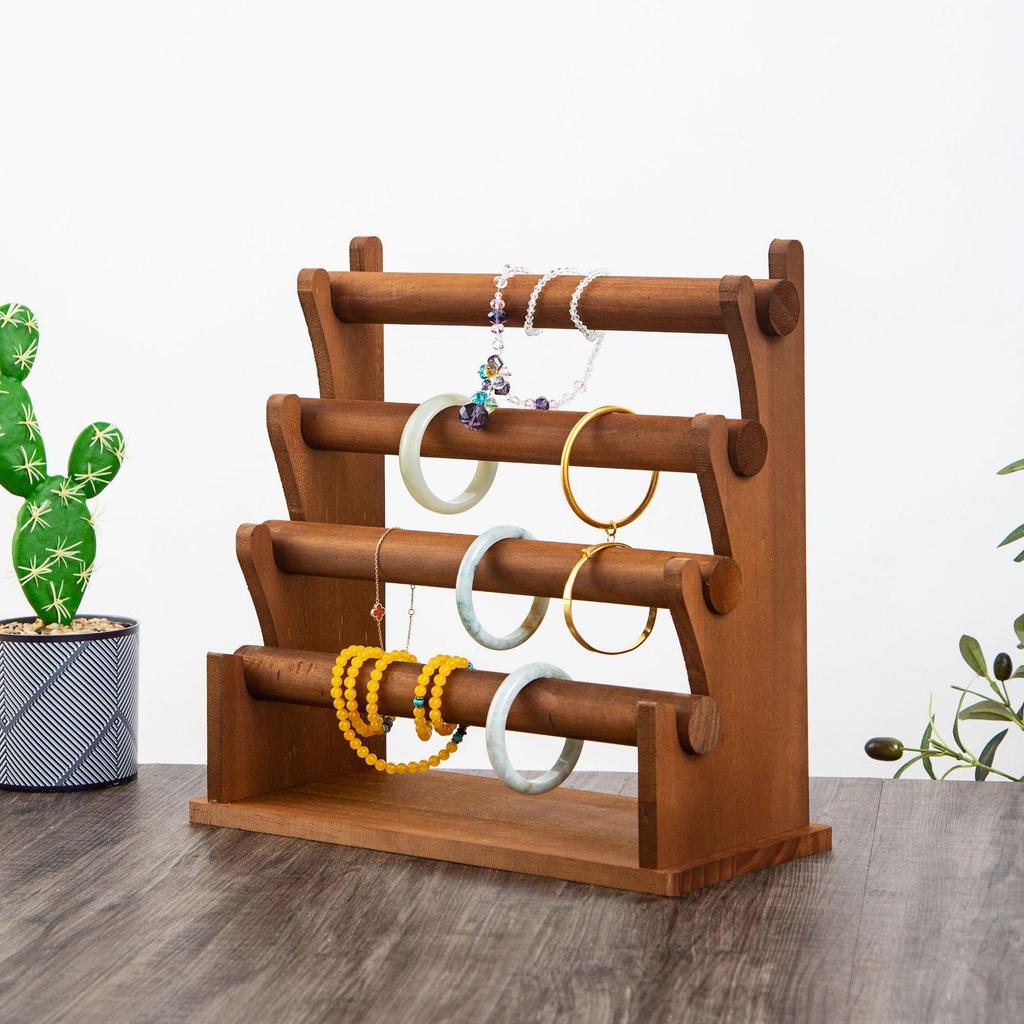 Solid Wood Jewelry Display Stand for Bracelets & Bangles