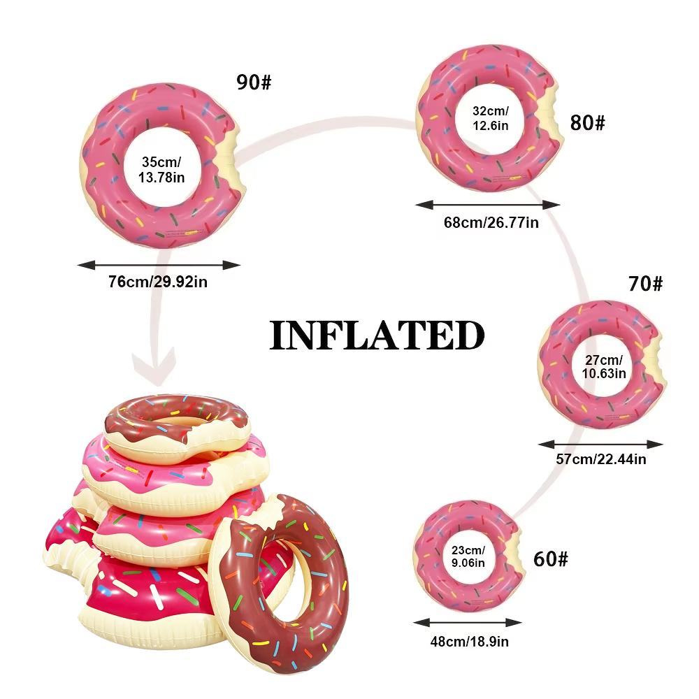 Inflatable Swim Rings Summer Swimming Pool Float Ring Beach Floatie Swim Party Toys for Fun Water Activities 1pc