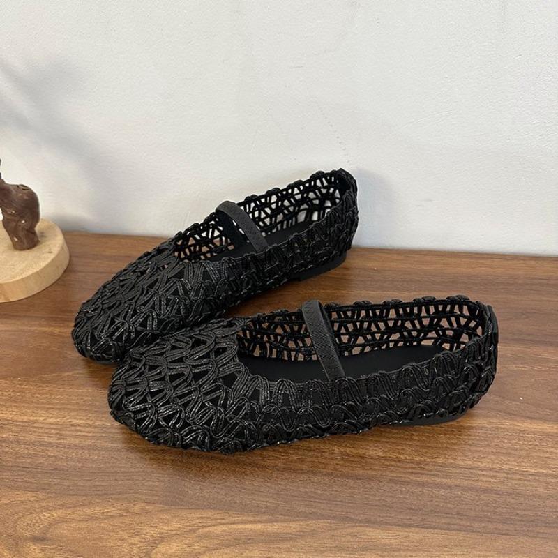 

Модная женская одиночная обувь 2025 Новые летние ленивые ретро-сандалии для города, универсальные сандалии на плоской подошве 39 чёрный