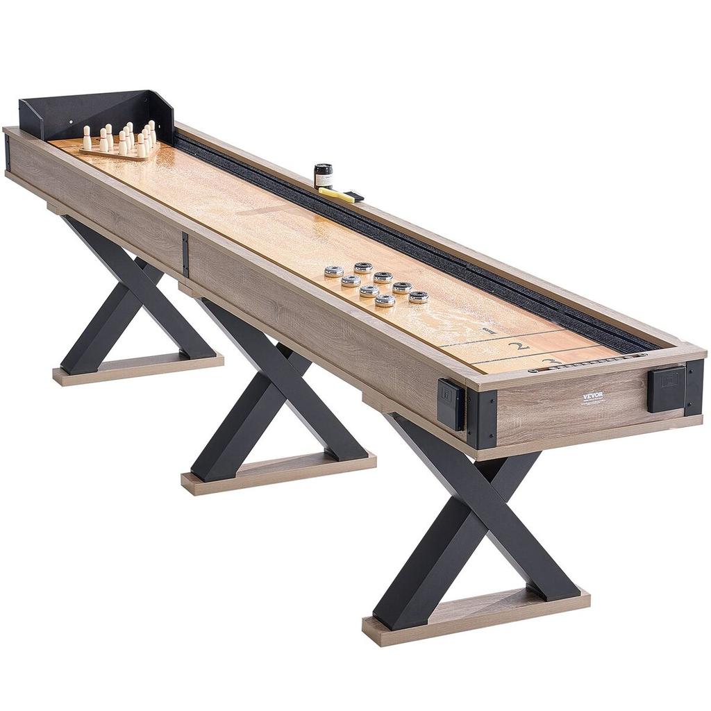 Tavolo da Shuffleboard da 11,5 piedi Set Gioco Combo 2 in 1 Shuffleboard e Bowling