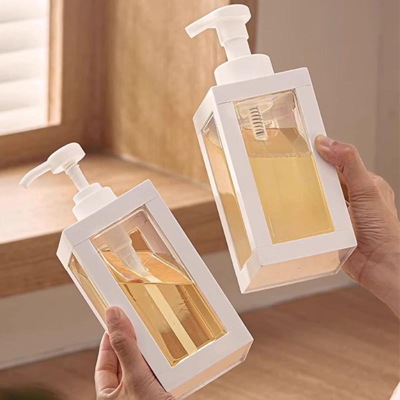 500-1000ml Nachfüllbare Quadratische Shampoo Dusch Leere Flaschen Mit Pumpe Shampoo Spülung Körperpflege Spender Für Hotel Badezimmer