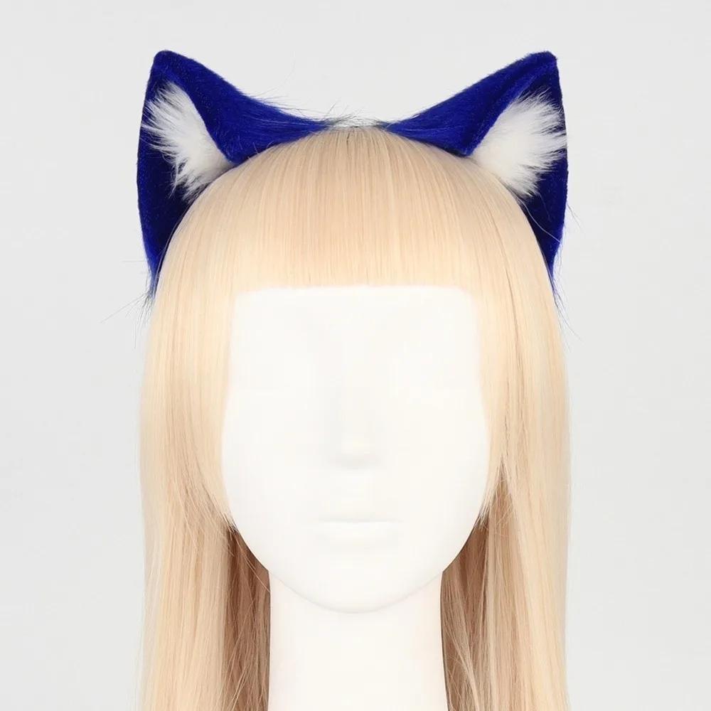 Gothic Lolita Cosplay Headband Carnival Halloween Hair Accessories Animal Cat Ears Headband Artificial Furry Gothic Headband