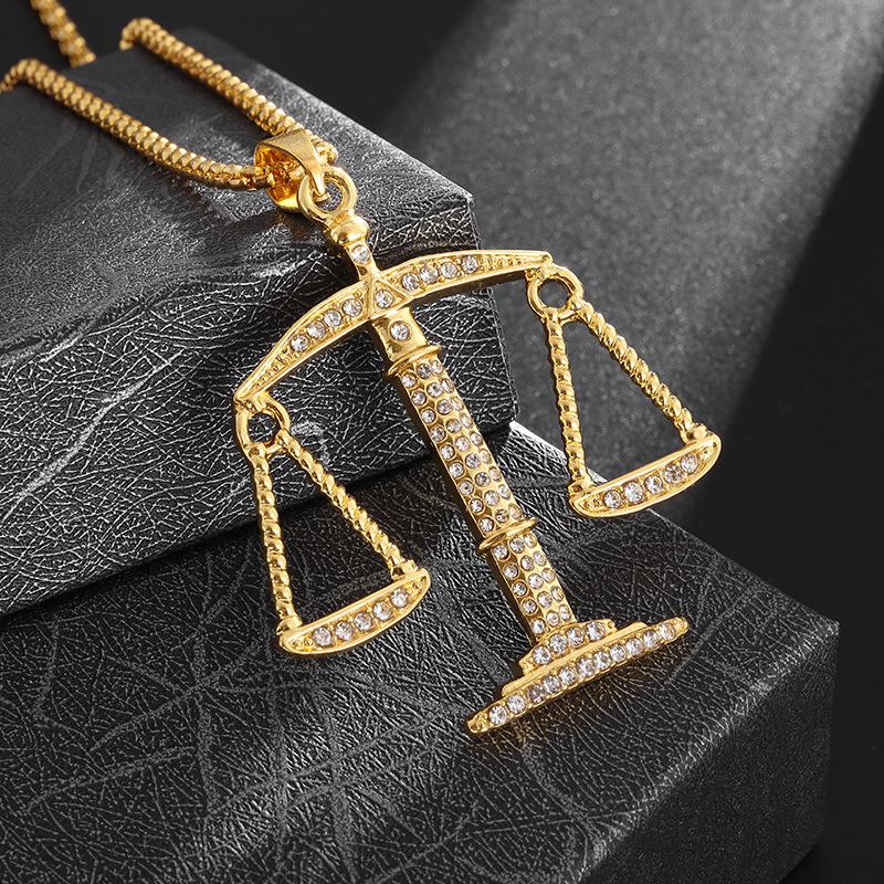 Hip Hop Rap Fashion Accessories Men's Balance Scale Pendant Necklace