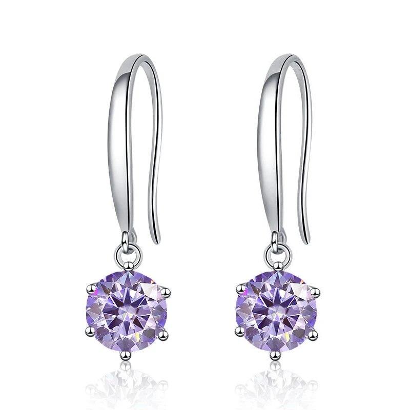 Bague Ringen Orecchini Lunghi in Argento Sterling S925 Intarsiati con Moissanite Colore D per Fidanzata Regalo di San Valentino