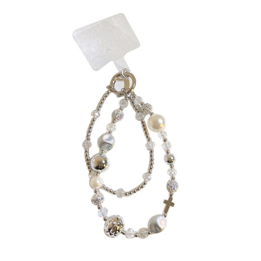Pearl Bead Mobile Phone Lanyard Phone Charm Cellphone Strap Y2K Phone Chain  Bracelet Keychain