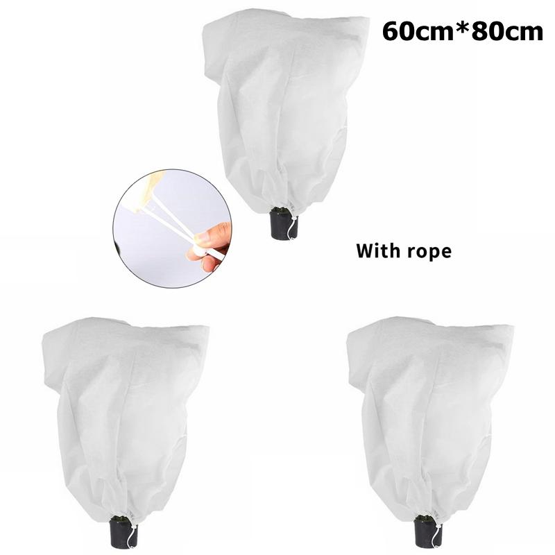 1/3 Stück Pflanzenschutzhüllen Frostschutz Vliesstoff Frosttuch Pflanzenjacke Kordelzug Baumschutzhülle für Außenpflanzen