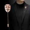 V-Shaped Revenge Mask Brooch: Classic Men's Pin for Evening Parties