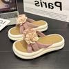 Thick-bottomed fairy wind seaside beach sandals girl soft-bottomed outer wear 2025 summer new flower cool slippers