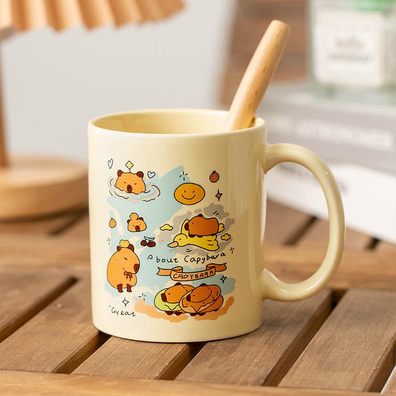 Korean Cute Cartoon Mug Ins High Value Water Cup Summer Student Water Cup Best Friend Couple Gift