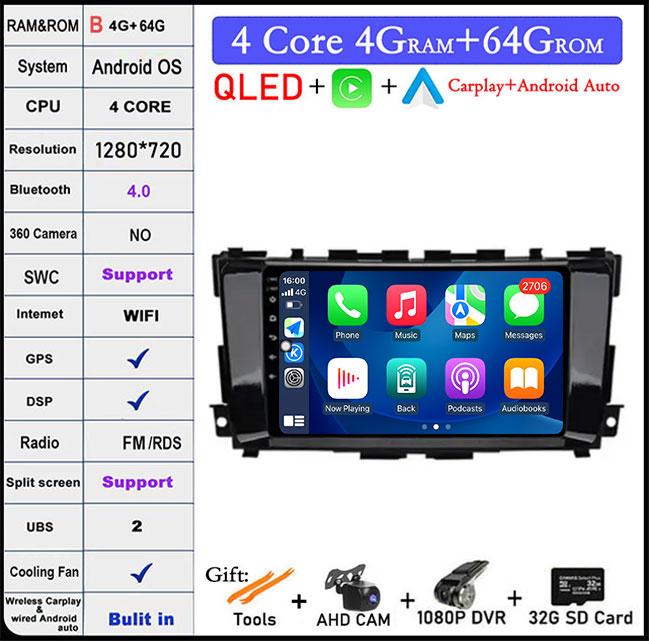 Android 14 For Nissan Teana 3 Altima 5 L33 2013-2020 Car GPS Radio Multimedia Video Player GPS Navigation