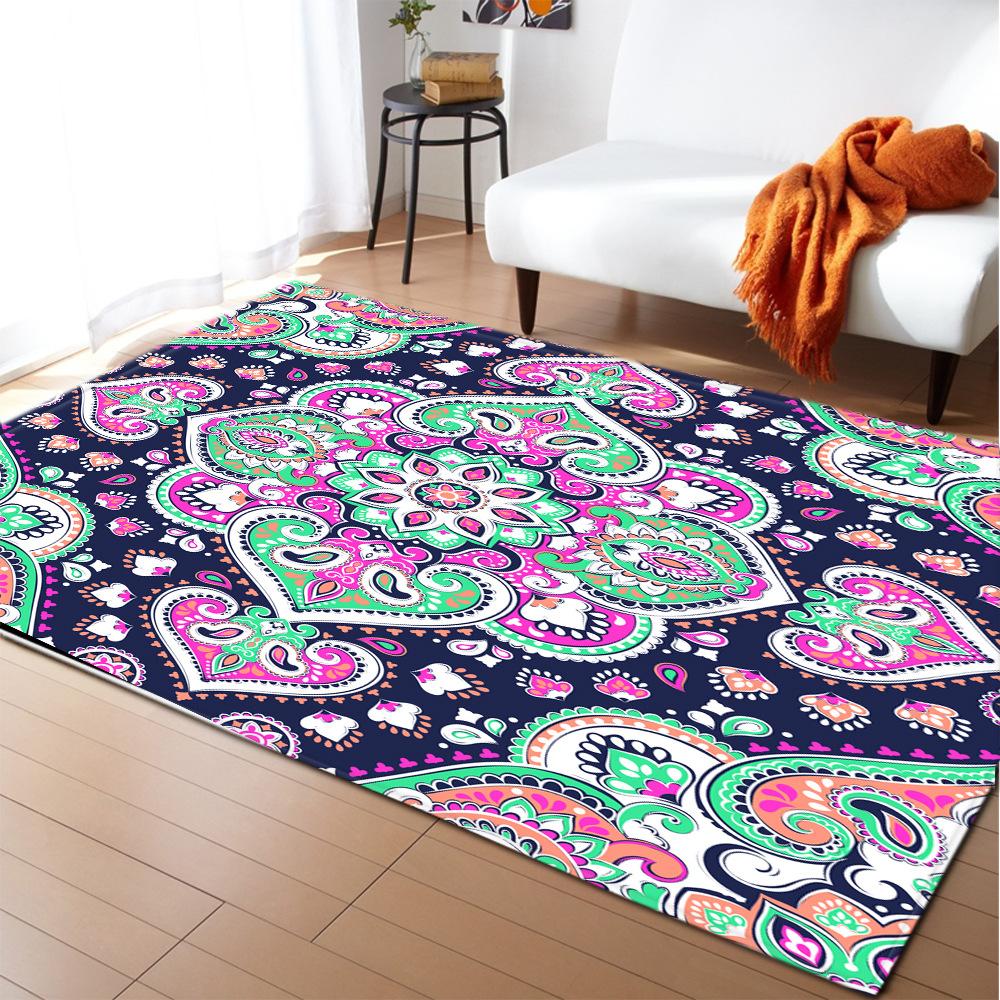 National Style Retro European Pattern Large Carpet Square Floor Mat Striped