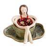 Artistic Tea Infuser for Home Bathing Girl Loose Leaf Tea, Fine Mesh Strainer, Creative Resin Residue Free Strainer Sitting Figure Filter Cups